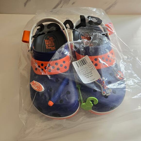 NWT Nerf x Crocs Classic Clog Blue Orange Size 9M/11W Hasbro FUN main image 3